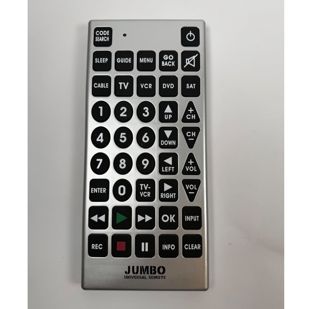 Jumbo Universal Remote Control – Large Buttons – 9.5" – Tested & Working